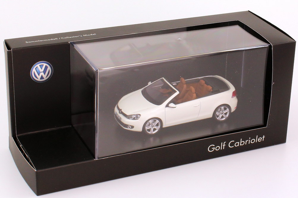Foto 1:43 VW Golf VI Cabrio oryx-weiß-perlmutteffekt Werbemodell Schuco 5K70993000K1