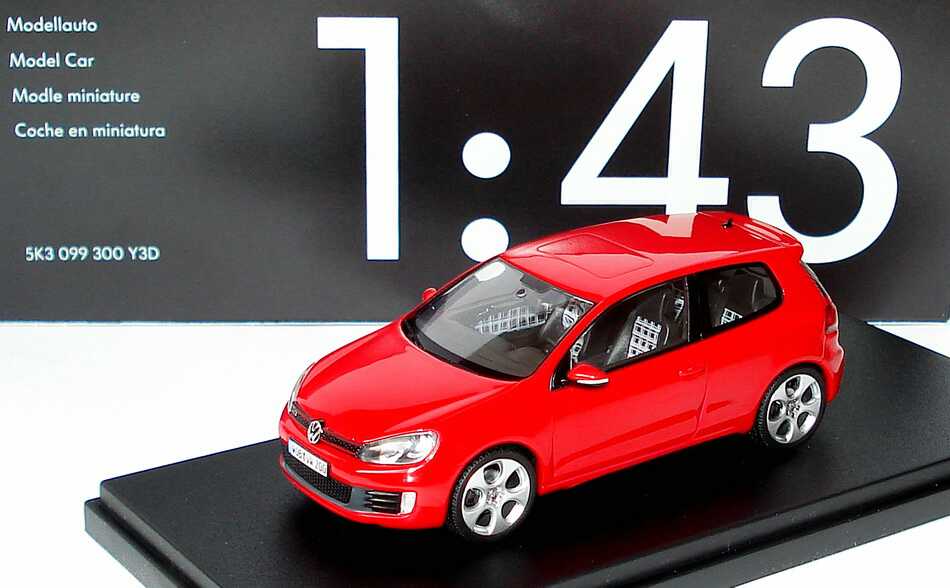 Foto 1:43 VW Golf VI GTI 3türig tornadorot Werbemodell Schuco 5K3099300Y3D