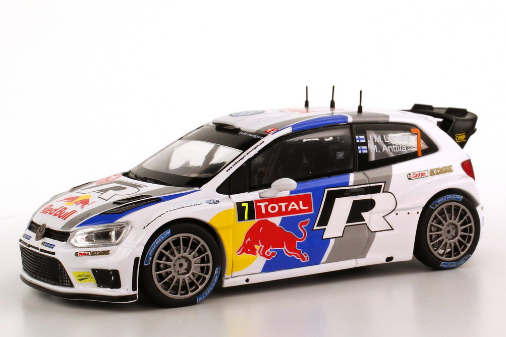Foto 1:43 VW Polo R WRC Rallye Monte Carlo 2013 Red Bull Nr.7, Jari-Matti Latvala / Miikka Anttila Werbemodell Spark 6C7099300CNP3