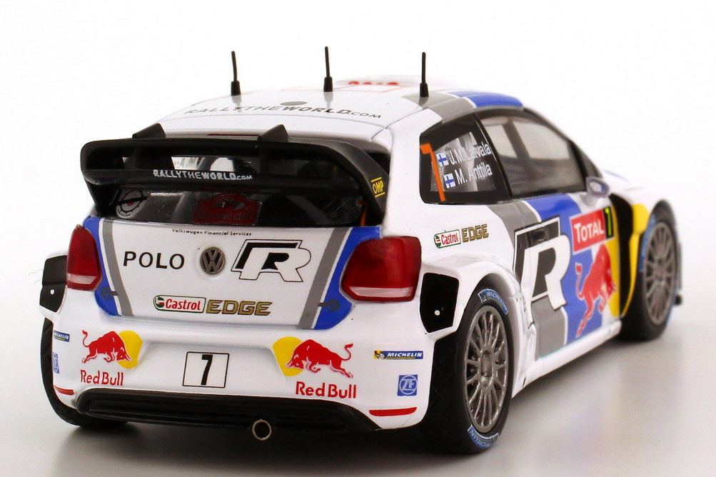 Foto 1:43 VW Polo R WRC Rallye Monte Carlo 2013 Red Bull Nr.7, Jari-Matti Latvala / Miikka Anttila Werbemodell Spark 6C7099300CNP3