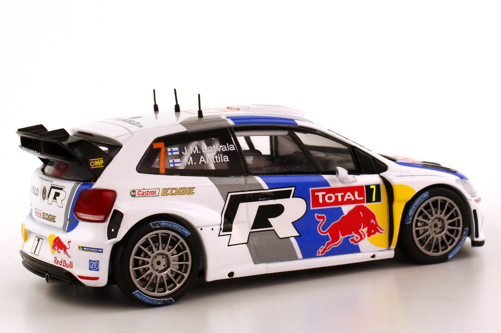 Foto 1:43 VW Polo R WRC Rallye Monte Carlo 2013 Red Bull Nr.7, Jari-Matti Latvala / Miikka Anttila Werbemodell Spark 6C7099300CNP3