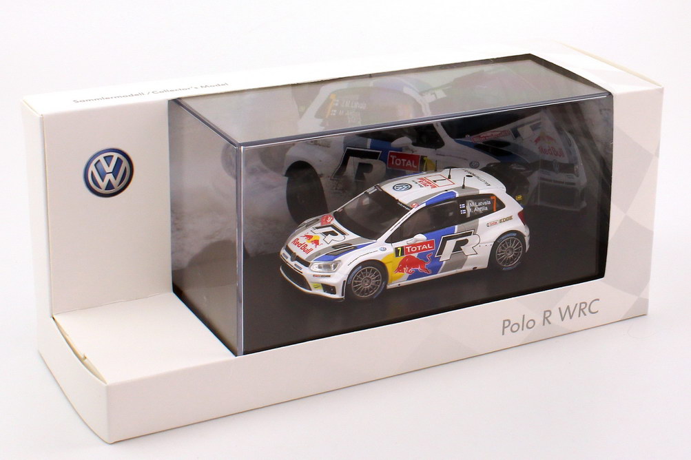 Foto 1:43 VW Polo R WRC Rallye Monte Carlo 2013 Red Bull Nr.7, Jari-Matti Latvala / Miikka Anttila Werbemodell Spark 6C7099300CNP3