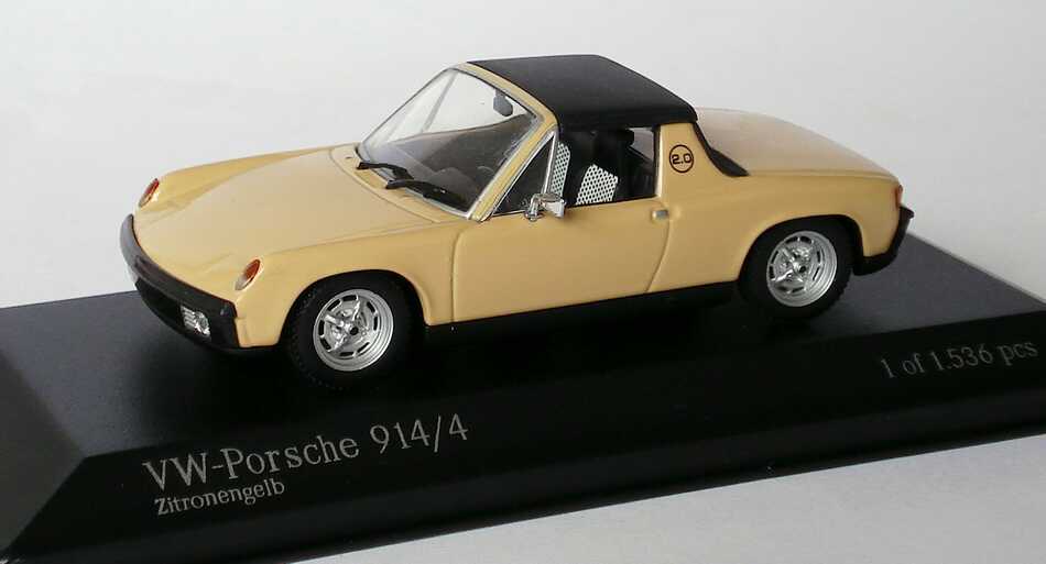 Foto 1:43 VW Porsche 914/4 2.0 zitronengelb Minichamps 430065660