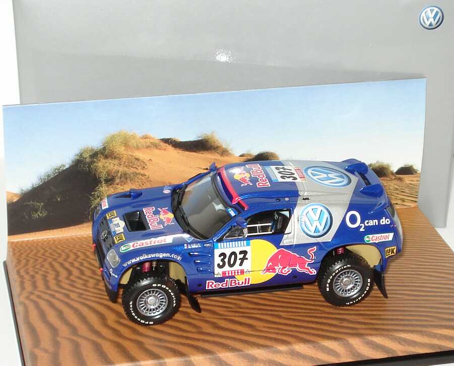 Foto 1:43 VW Race Touareg 2005 Rallye Dakar VW, Red Bull Nr.307, Saby/Perin Werbemodell Minichamps 7L0099400PD307