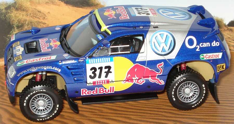 MINICHAMPS 1/43 VOLKSWAGEN VW TOUAREG 4X4 2005 BARCELONE DAKAR Gordon N°317