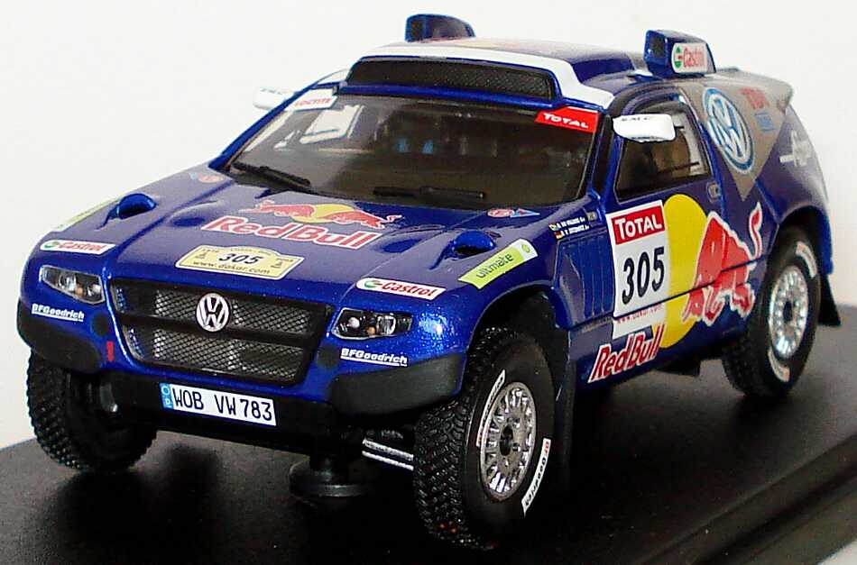 Foto 1:43 VW Race Touareg 2 Rallye Dakar 2009 Red Bull Nr.305, de Villiers / von Zitzewitz  Werbemodell Norev 7L609930098P