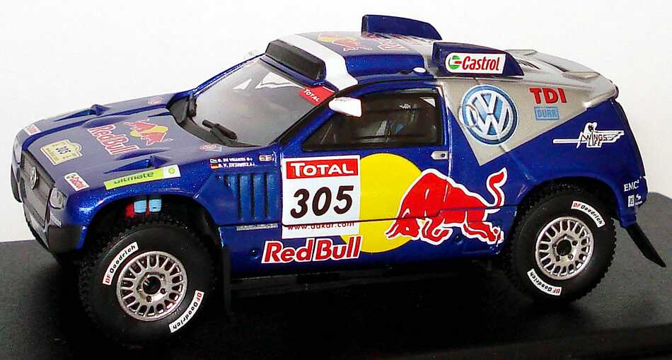 Foto 1:43 VW Race Touareg 2 Rallye Dakar 2009 Red Bull Nr.305, de Villiers / von Zitzewitz  Werbemodell Norev 7L609930098P