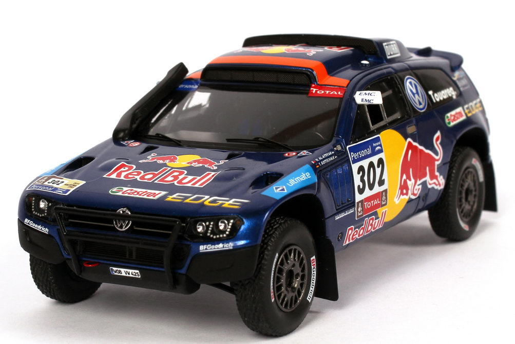 Foto 1:43 VW Race Touareg 3 Rallye Dakar 2011 Red Bull Nr.302, Al-Attiyah / Gottschalk  Werbemodell Spark 7L6099300B98P