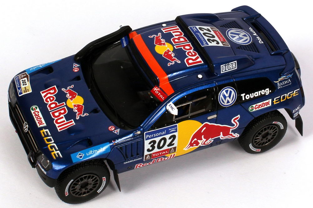 Foto 1:43 VW Race Touareg 3 Rallye Dakar 2011 Red Bull Nr.302, Al-Attiyah / Gottschalk  Werbemodell Spark 7L6099300B98P