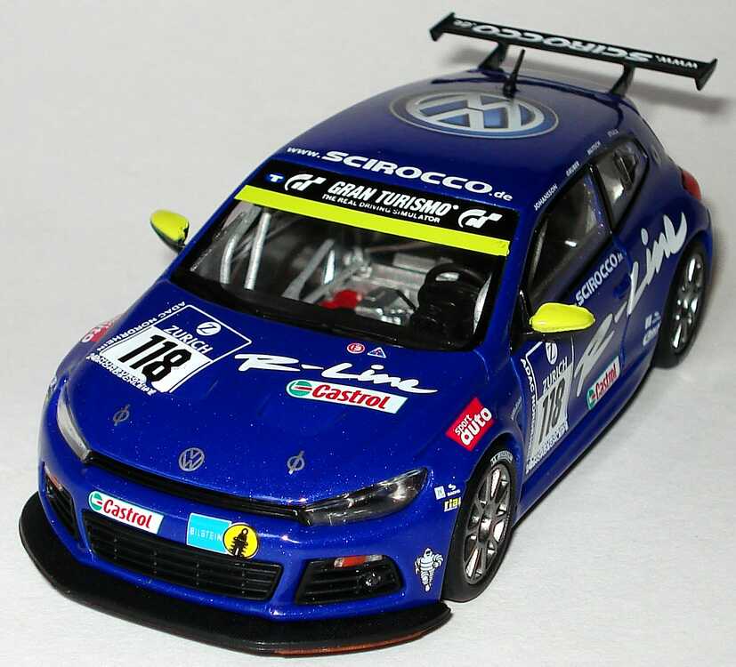 Foto 1:43 VW Scirocco GT24 24 Stundenrennen Nürburgring 2008 R-Line Nr.118, Johansson / Gruber / Mutsch / Stuck (Klassensieger) Werbemodell Norev 1K8099300AC5S