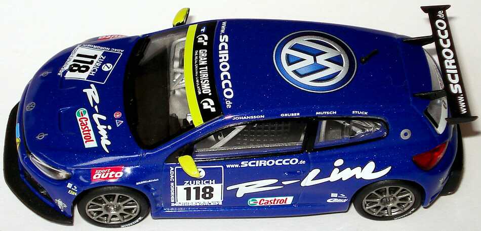 Foto 1:43 VW Scirocco GT24 24 Stundenrennen Nürburgring 2008 R-Line Nr.118, Johansson / Gruber / Mutsch / Stuck (Klassensieger) Werbemodell Norev 1K8099300AC5S