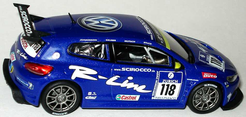 Foto 1:43 VW Scirocco GT24 24 Stundenrennen Nürburgring 2008 R-Line Nr.118, Johansson / Gruber / Mutsch / Stuck (Klassensieger) Werbemodell Norev 1K8099300AC5S