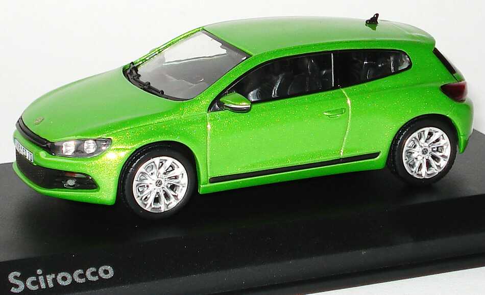 Foto 1:43 VW Scirocco III 2.0 TSI viperngrün-met. Werbemodell Norev 1K809930098B