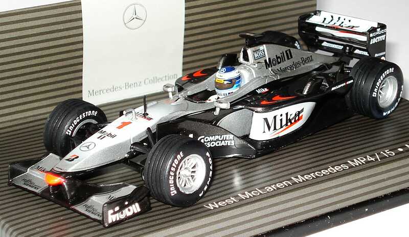 Foto 1:43 West McLaren Mercedes MP4/15 Formel 1 2000 Mika Nr.1, Mika Hakkinen Werbemodell Minichamps B66961980