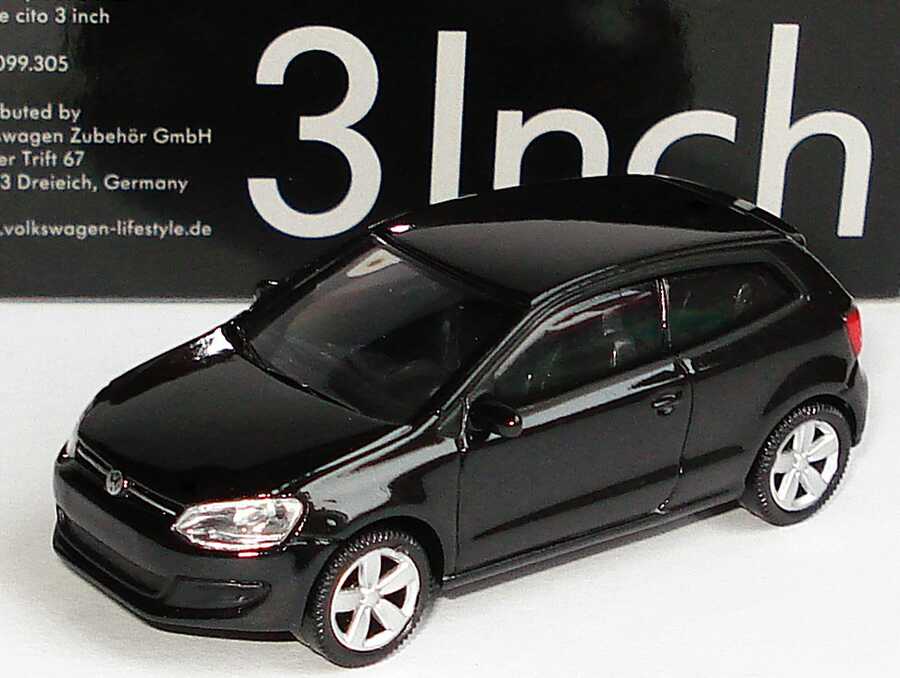 Foto 3Inch 1:57 VW Polo V 2009 2türig deepblack perleffect Werbemodell Norev 6R0099305