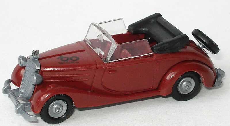 Foto 1:87 100 Jahre Automobil Daimler Benz 1886-1986 (170 S Cabrio braun + weinrot) herpa 6840642100