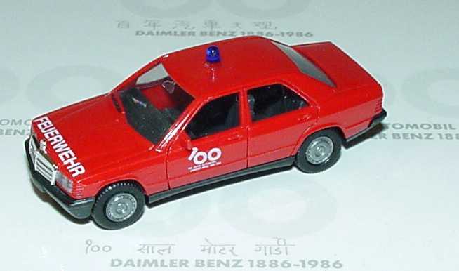 Foto 1:87 100 Jahre Automobil Daimler Benz 1886-1986 (190E Feuerwehr, 207D Bus Hochdach Feuerwehr, 3a Abrollkipper Feuerwehr, 2a Drehleiter Feuerwehr, 3a Teleskopmast Feuerwehr) herpa 6840640600