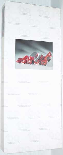 Foto 1:87 100 Jahre Automobil Daimler Benz 1886-1986 (190E Feuerwehr, 207D Bus Hochdach Feuerwehr, 3a Abrollkipper Feuerwehr, 2a Drehleiter Feuerwehr, 3a Teleskopmast Feuerwehr) herpa 6840640600