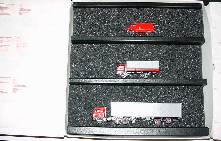 Foto 1:87 100 Jahre Automobil Daimler Benz 1886-1986 (207D Kasten, 1017 (K) 2a PP-LKW, 2228 40CoSzg 3/2) Wiking 6840641200