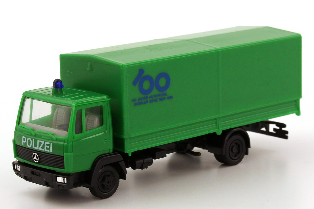 Foto 1:87 100 Jahre Automobil Daimler Benz 1886-1986 (Polizei-Fahrzeuge 190E, 207D Bus, LN2 814 PP) Werbemodell herpa 6840640500
