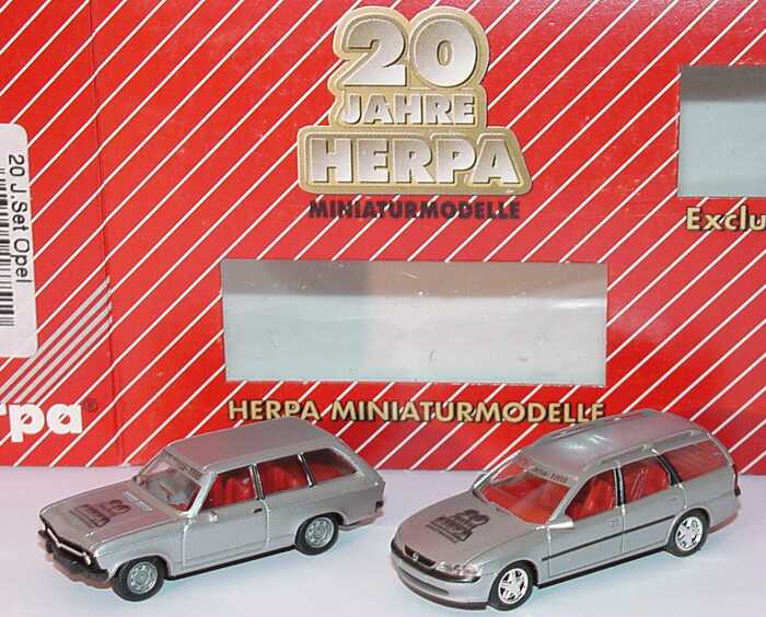 Foto 1:87 20 Jahre Herpa Setpackung Opel (Opel Ascona Voyage + Opel Vectra B Caravan) herpa 187510