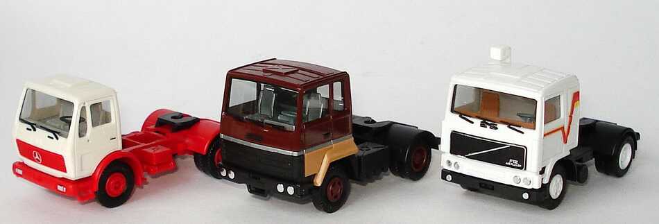 Foto 1:87 30 Jahre Miniaturmodelle von Herpa - Sattelzugmaschinen-Setpackung (Mercedes kurz + Ford Transcontinental + Volvo F12) herpa 289528