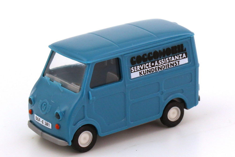 Foto 1:87 Set-Packung 50 Jahre Goggo-Mobil (VW T1 Kundendienst + VW T1 Isara-Reklame + Goggo Transporter Vorführfahrzeug) Brekina 90393