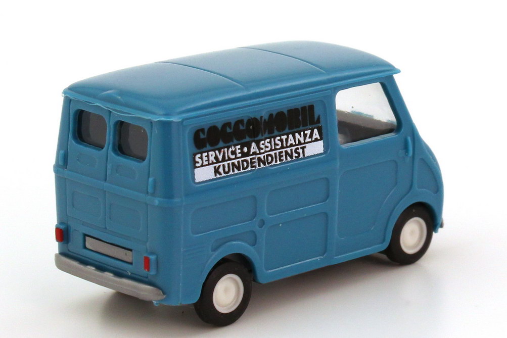 Foto 1:87 Set-Packung 50 Jahre Goggo-Mobil (VW T1 Kundendienst + VW T1 Isara-Reklame + Goggo Transporter Vorführfahrzeug) Brekina 90393