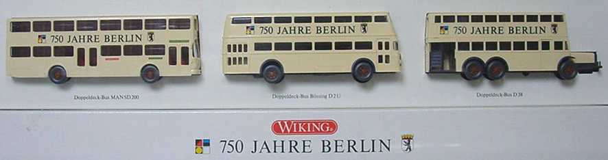 Foto 1:87 750 Jahre Berlin Omnibus-Set (MAN SD 200 + Büssing D2U + D38) Wiking