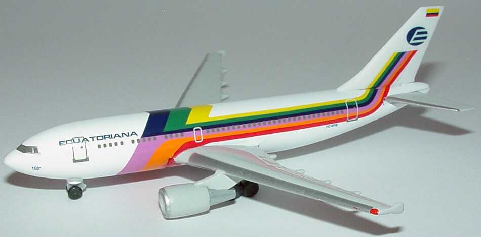 Foto 1:500 Airbus A310-300 Ecuatoriana Design Rainbow (Yesterday-Serie) herpa Wings 501118