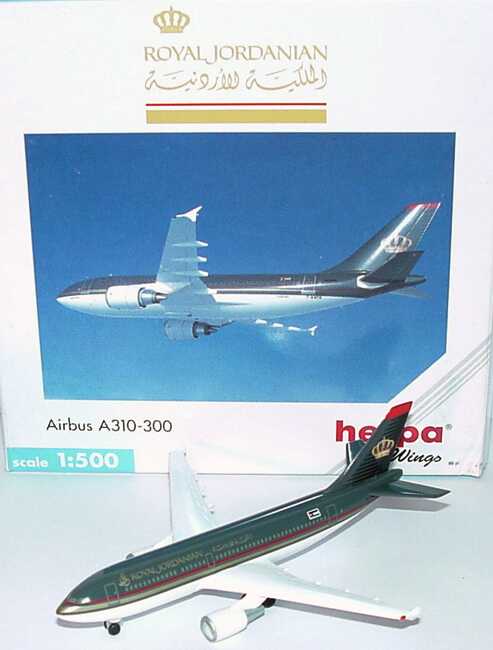 Foto 1:500 Airbus A310-300 Royal Jordanian herpa Wings 501019