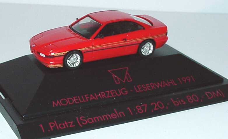 Foto 1:87 Alpina B12 5,0 Coupé (E31) rot 1. Platz Modellfahrzeug Leserwahl 1991 herpa