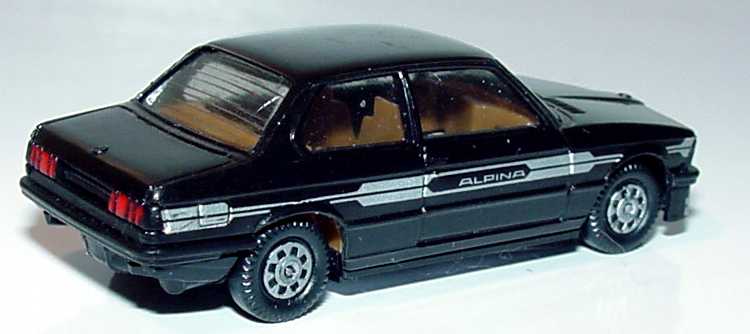 Foto 1:87 Alpina B6 2,8 (E21) schwarz/silber, IA braun, Rückleuchten rot herpa 3506