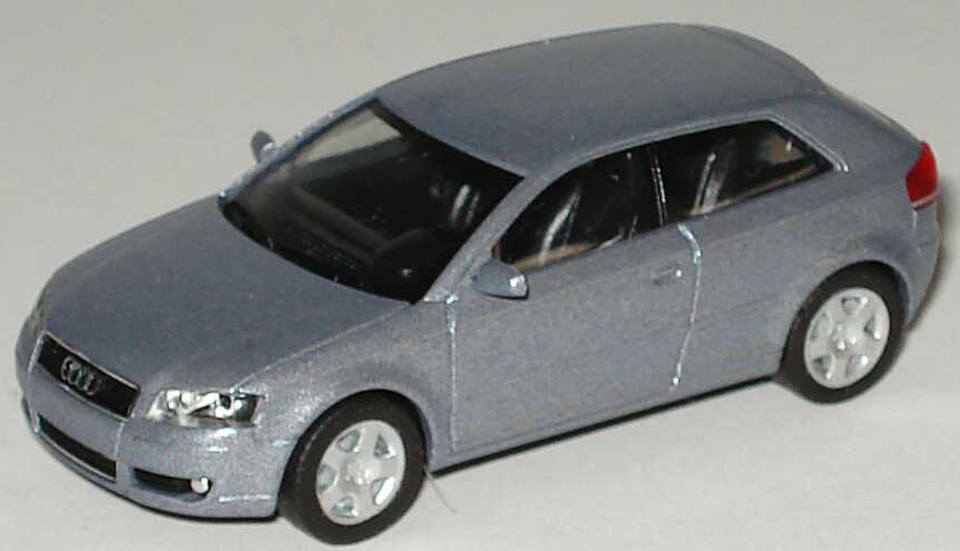 Foto 1:87 Audi A3 Facelift 2003 3türig akoyasilber-met. herpa 501.03.030.12