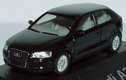 Foto 1:87 Audi A3 Facelift 2005 3türig phantomschwarz-met. Werbemodell herpa 5010503022