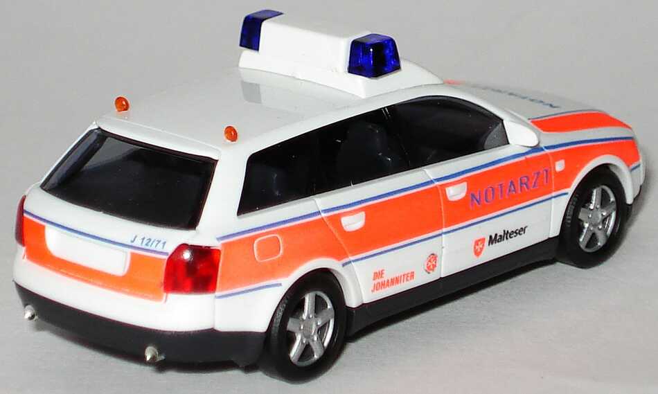 Foto 1:87 Audi A4 Avant 3.0 quattro (B6) NEF Malteser, Die Johanniter, Notarzt, J 12/71 Busch 49259