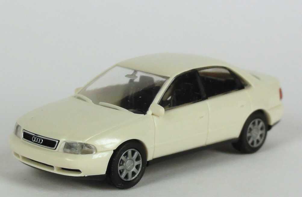 Foto 1:87 Audi A4 (B5) cremeweiß Werbemodell  Verpackungsaufdruck Vorsprung durch Technik Rietze