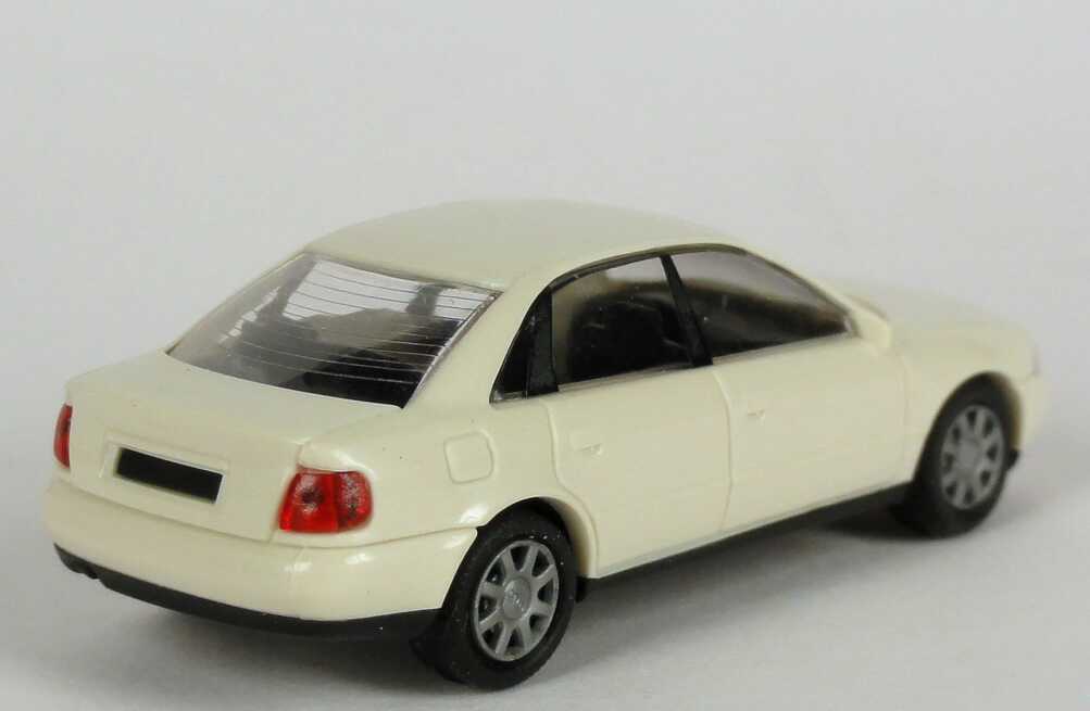 Foto 1:87 Audi A4 (B5) cremeweiß Werbemodell  Verpackungsaufdruck Vorsprung durch Technik Rietze