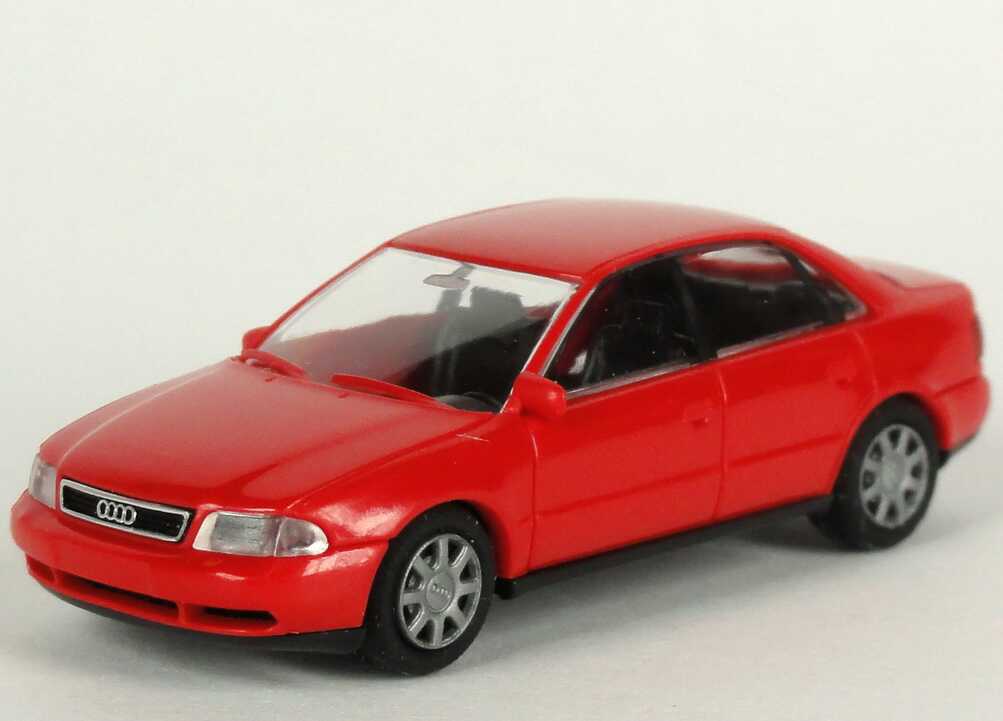 Foto 1:87 Audi A4 (B5) rot Werbemodell  Verpackungsaufdruck Vorsprung durch Technik Rietze
