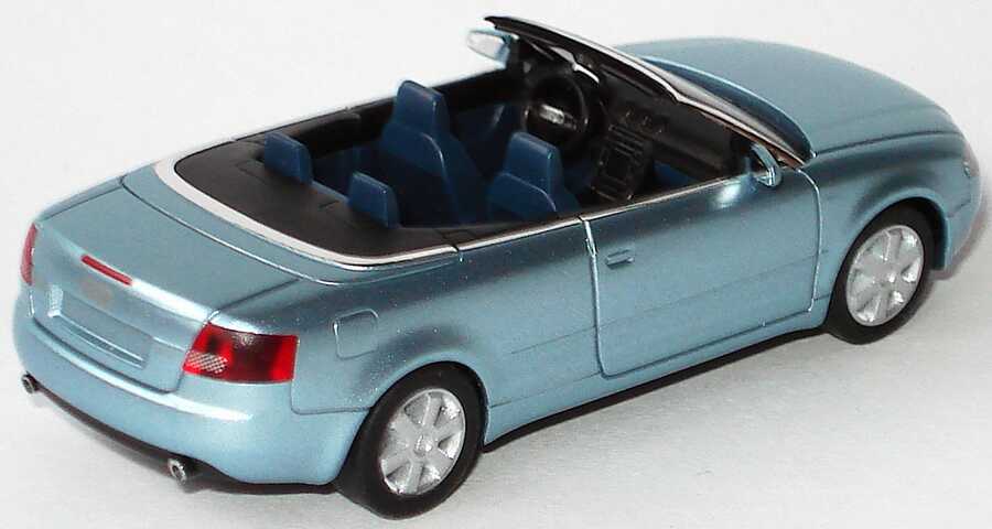 Foto 1:87 Audi A4 Cabrio 3.0 B6 blausilber-met. ohne PC-Box - herpa 101356