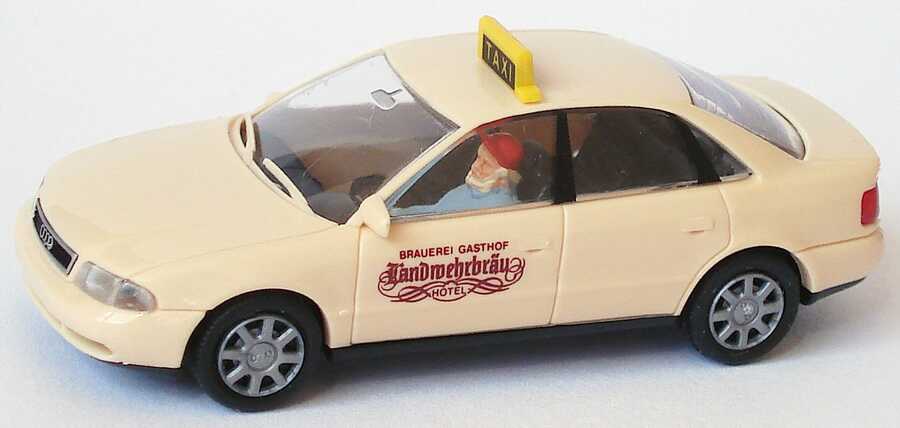 Foto 1:87 Audi A4 (B5) Taxi Landwehrbräu, mit Fahrer Rietze