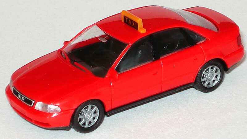 Foto 1:87 Audi A4 (B5) Taxi rot (Schweiz) Rietze 30651