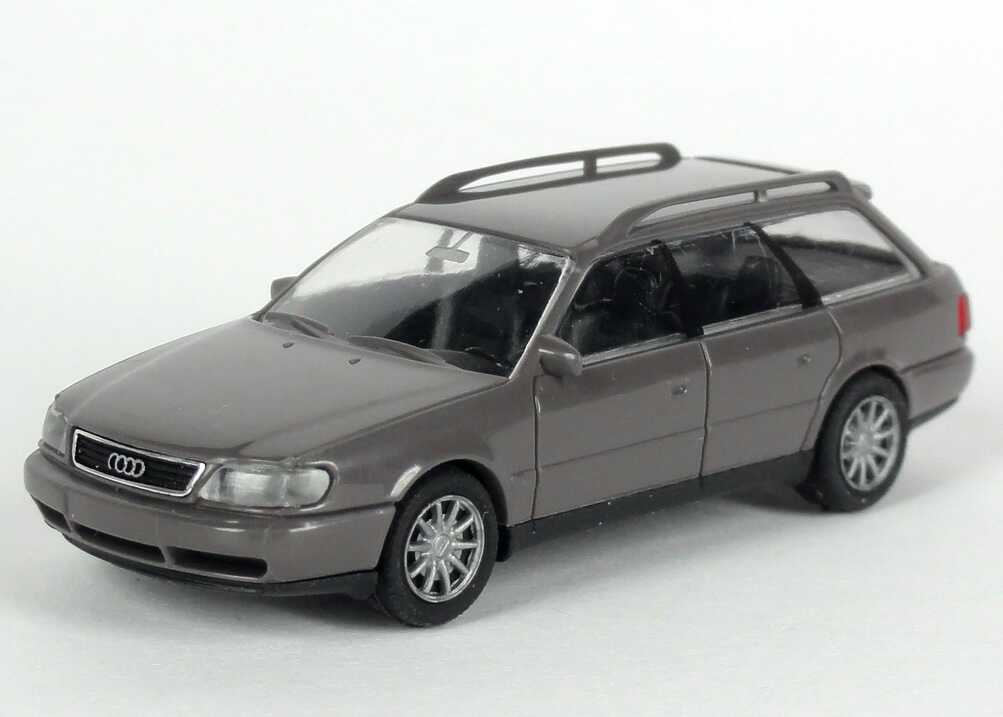 Foto 1:87 Audi A6 Avant (C4) dunkelgrau Werbemodell Verpackungsaufdruck Vorsprung durch Technik Rietze