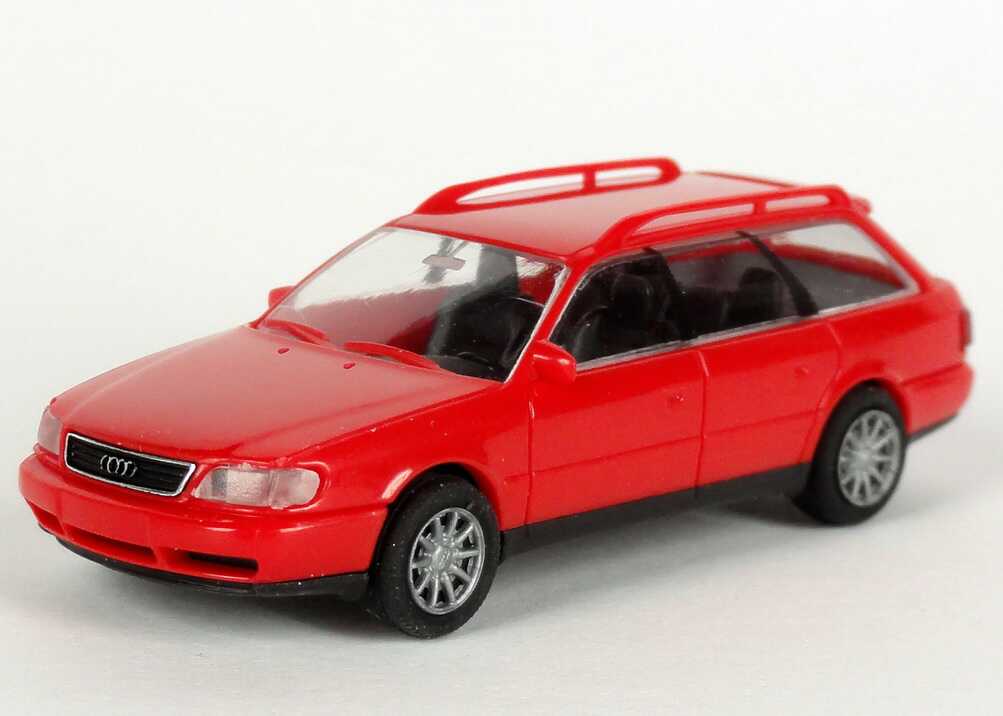 Foto 1:87 Audi A6 Avant (C4) rot Werbemodell Verpackungsaufdruck Vorsprung durch Technik Rietze
