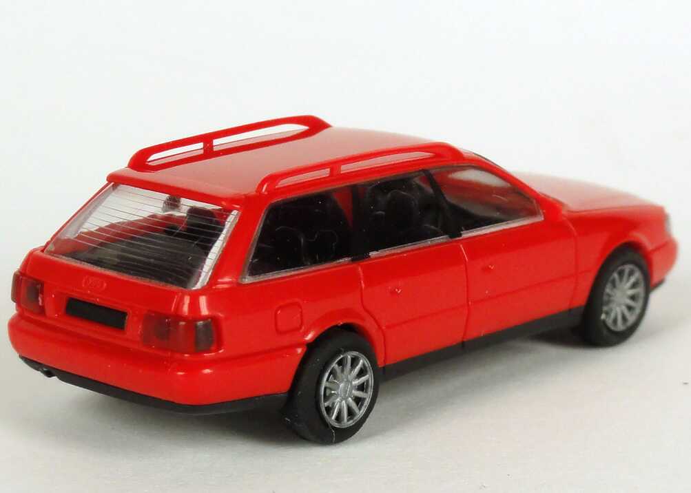 Foto 1:87 Audi A6 Avant (C4) rot Werbemodell Verpackungsaufdruck Vorsprung durch Technik Rietze
