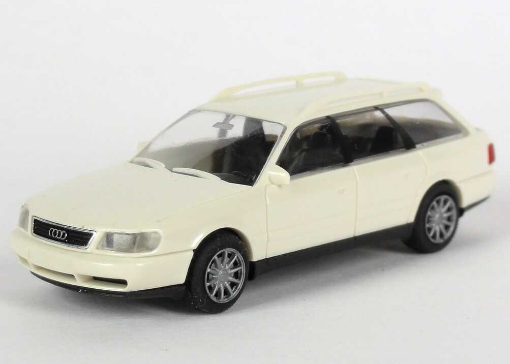 Foto 1:87 Audi A6 Avant (C4) weiß Werbemodell Verpackungsaufdruck Vorsprung durch Technik Rietze
