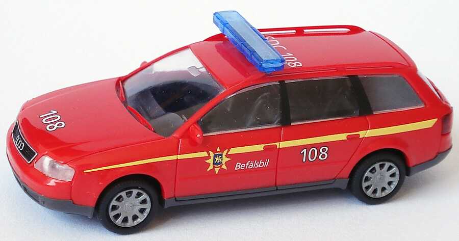 Foto 1:87 Audi A6 Avant (C5) ELW Feuerwehr Uppsala Befälsbil, SDC 108 Rietze 50936