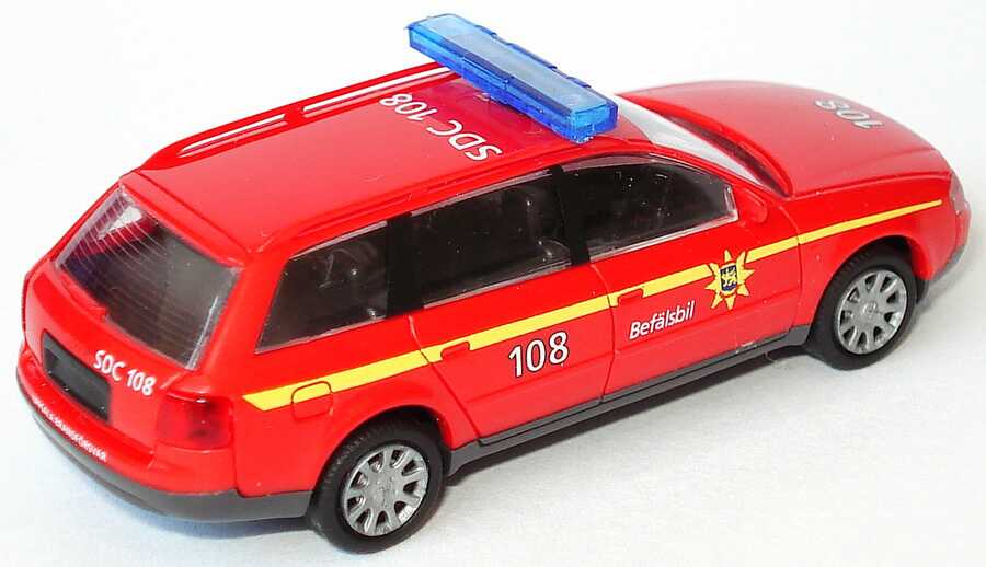 Foto 1:87 Audi A6 Avant (C5) ELW Feuerwehr Uppsala Befälsbil, SDC 108 Rietze 50936