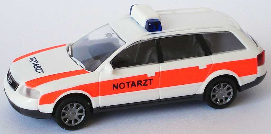 Foto 1:87 Audi A6 Avant (C5) Notarzt (Hella RTK 4 Blaulichtbalken) Rietze