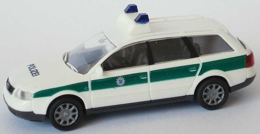 Foto 1:87 Audi A6 Avant (C5) Polizei Bayern weiß/grün mit Landeswappen Rietze 50940
